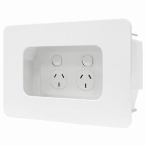 Recessed Double Socket Mounting Bracket - Choose Colour